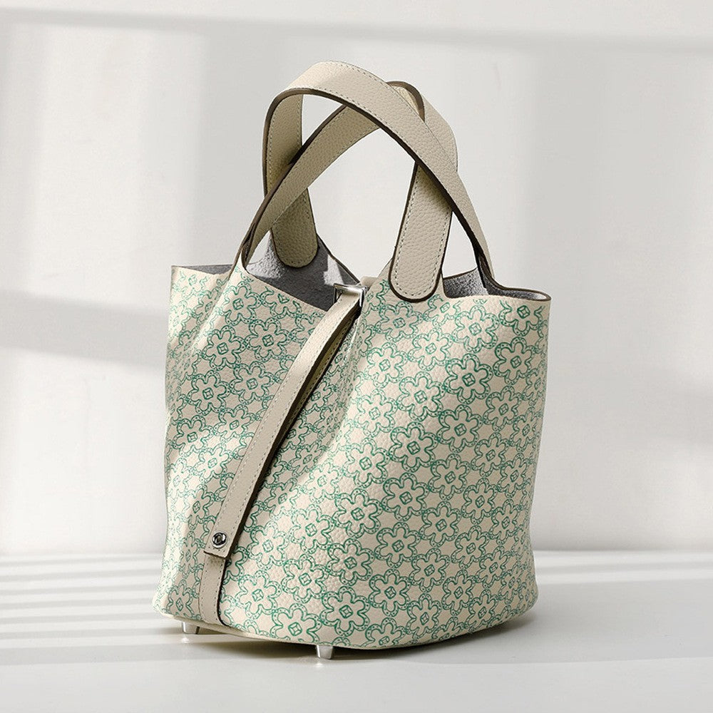 Cowhide Portable Women's Bag with Adjustable Shoulder Strap