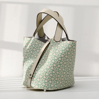 Cowhide Portable Women's Bag with Adjustable Shoulder Strap