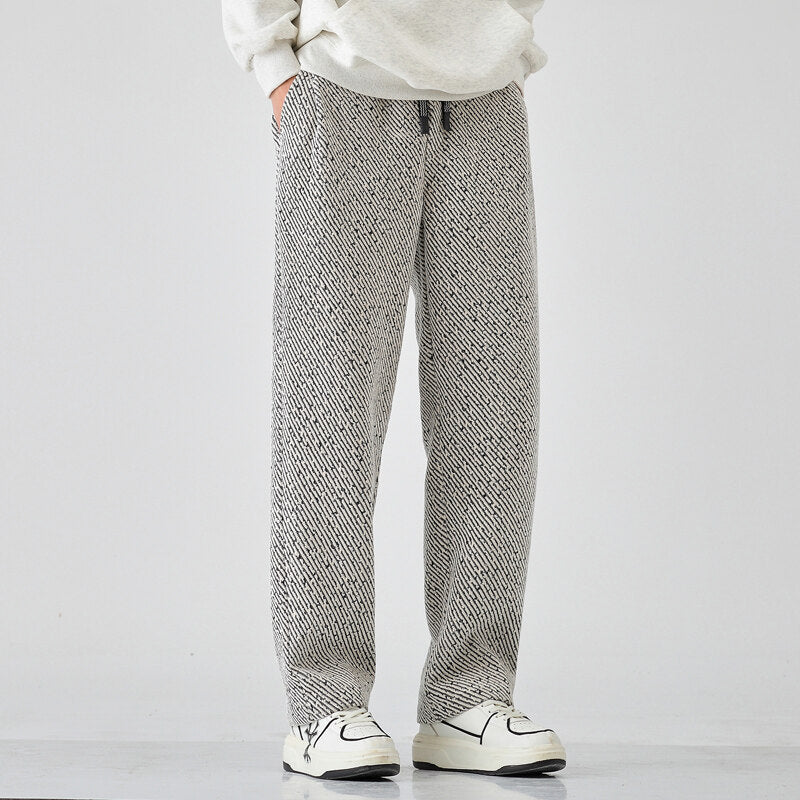 Chenille Slanted Stripe Casual Pants
