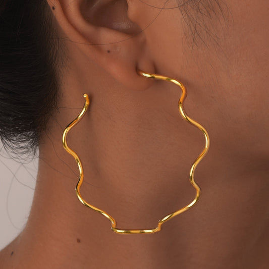 18K Gold Plated Large Earrings