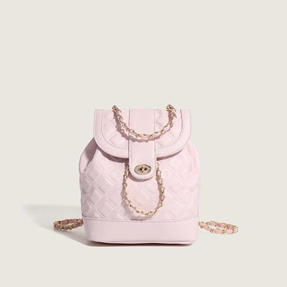 Rhombus Chain Backpack Student Shoulder Handbag