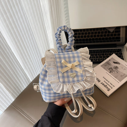 Sweet Lace Mini Checkered ladies Backpack