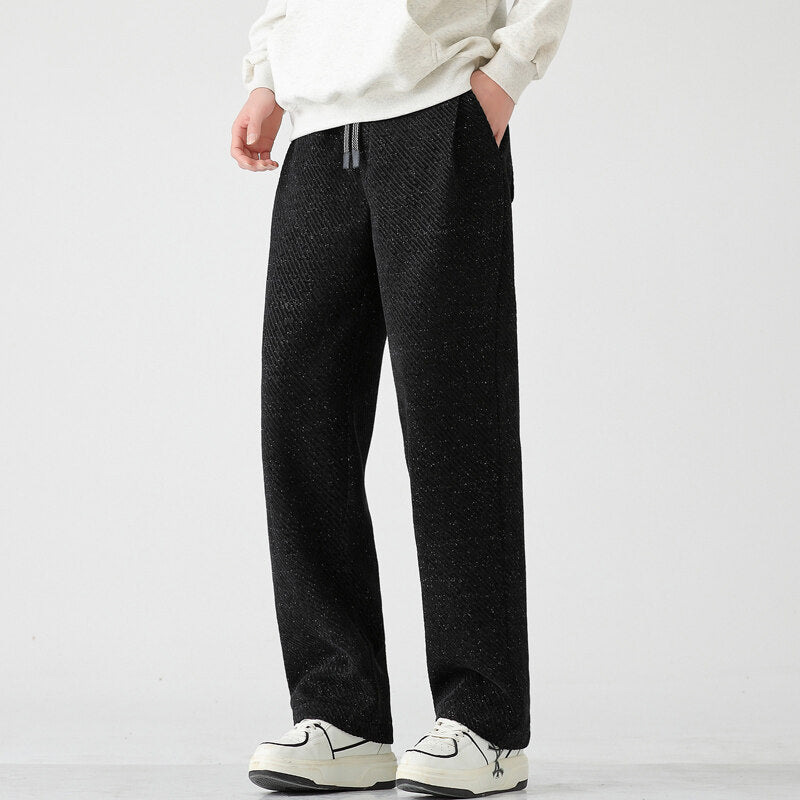 Chenille Slanted Stripe Casual Pants