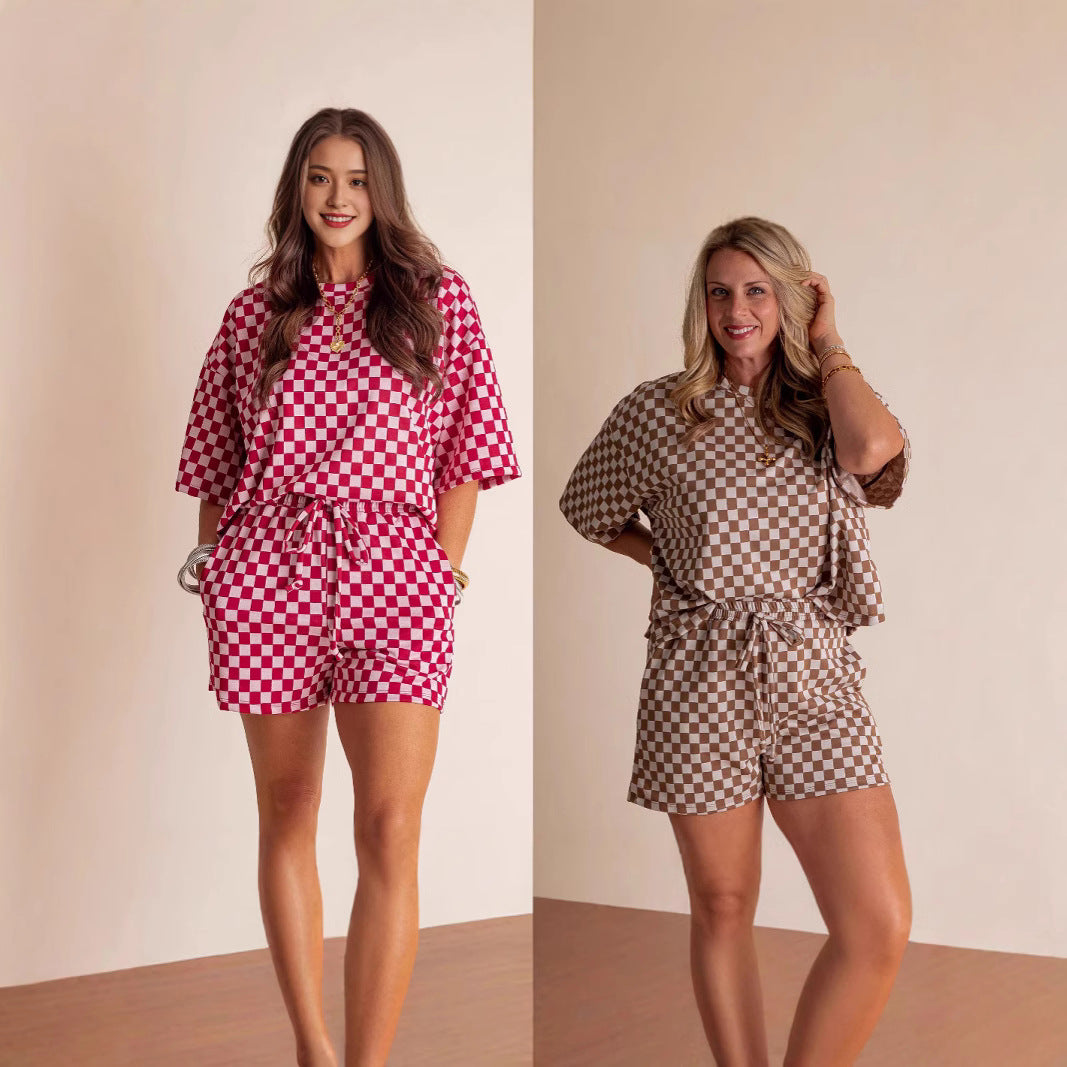 New Comfort Loose Leisure Suit Women's Short-sleeved Shirt And Shorts Two-piece Set