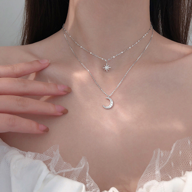 アステリズム ダブルレイヤー ムーンネックレス（女性用）