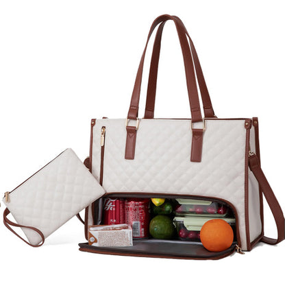Women's Thermal Insulation Lunch Box Leak-proof Crossbody Bag with FREE PURSE