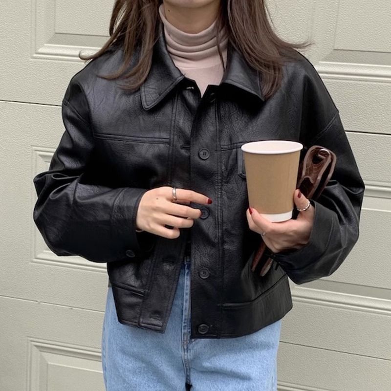 Women's Brown Leather Coat