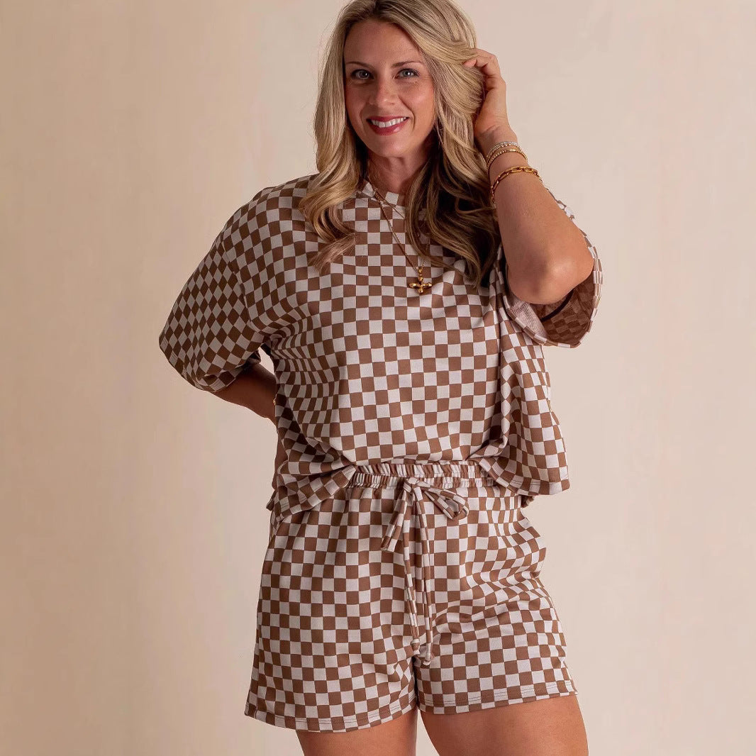 New Comfort Loose Leisure Suit Women's Short-sleeved Shirt And Shorts Two-piece Set