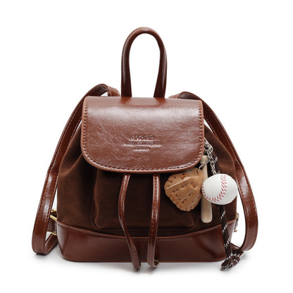 Autumn Winter Retro Suede Women's Backpack