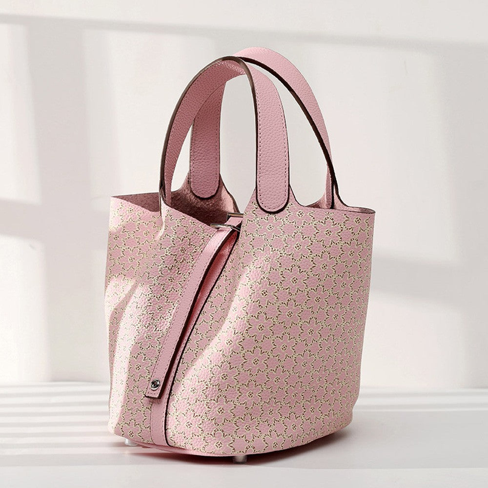 Cowhide Portable Women's Bag with Adjustable Shoulder Strap