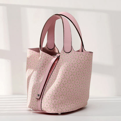 Cowhide Portable Women's Bag with Adjustable Shoulder Strap