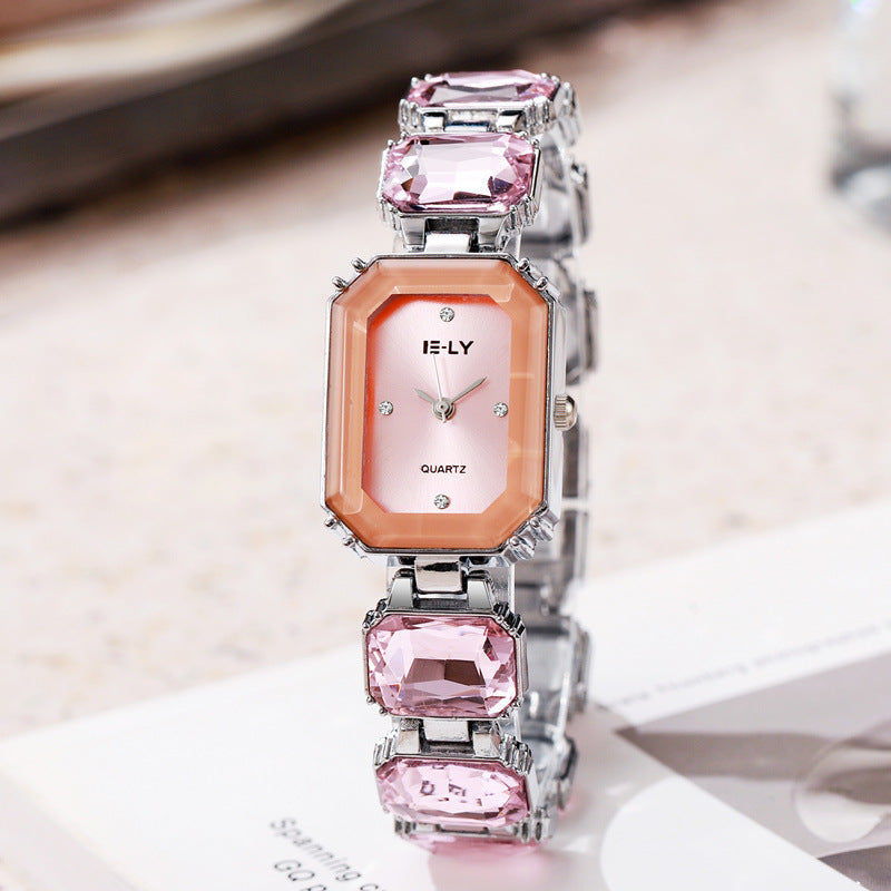 Colorful Niche High-grade Steel Belt Square Watch