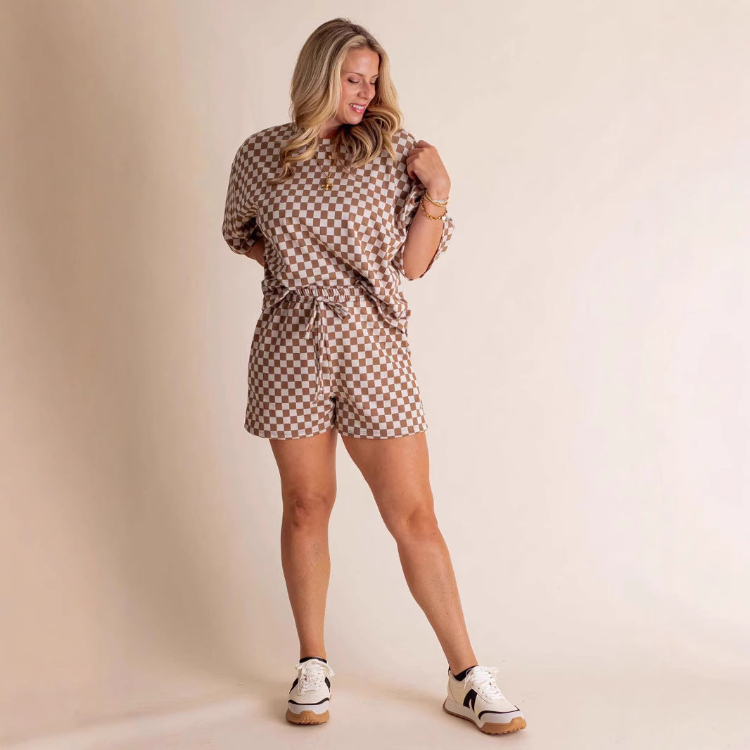 New Comfort Loose Leisure Suit Women's Short-sleeved Shirt And Shorts Two-piece Set