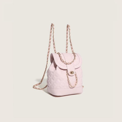Rhombus Chain Backpack Student Shoulder Handbag