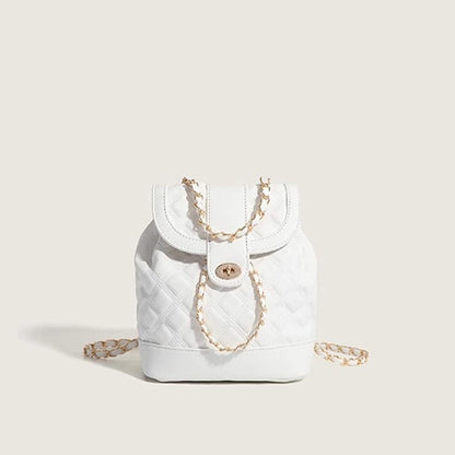 Rhombus Chain Backpack Student Shoulder Handbag