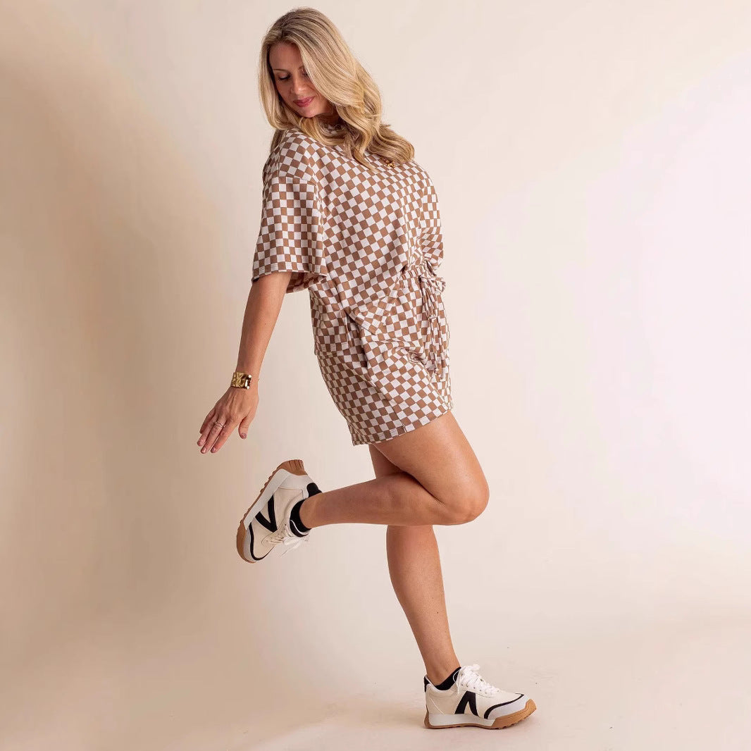 New Comfort Loose Leisure Suit Women's Short-sleeved Shirt And Shorts Two-piece Set