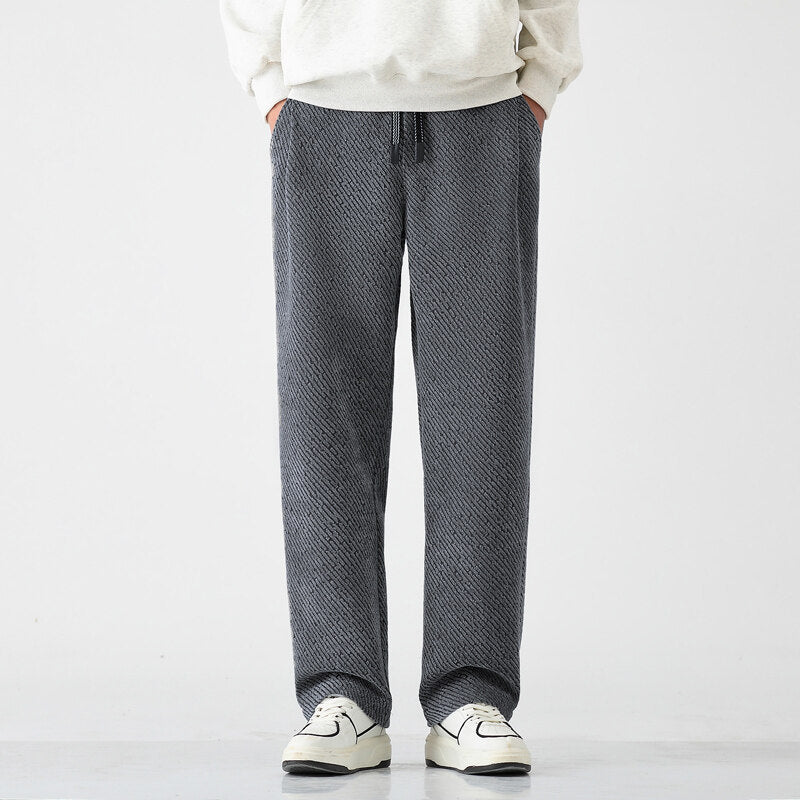 Chenille Slanted Stripe Casual Pants