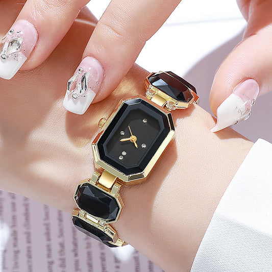 Stone Color Emerald Niche High-grade luxury Bracelet Watch
