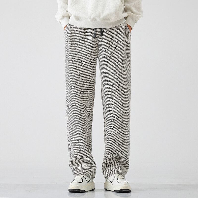 Chenille Slanted Stripe Casual Pants