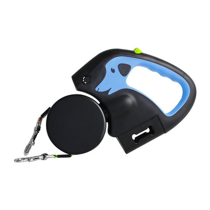 Double-ended One For Two Automatic Retractable Leash with Flash Light