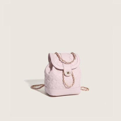 Rhombus Chain Backpack Student Shoulder Handbag