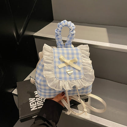 Sweet Lace Mini Checkered ladies Backpack