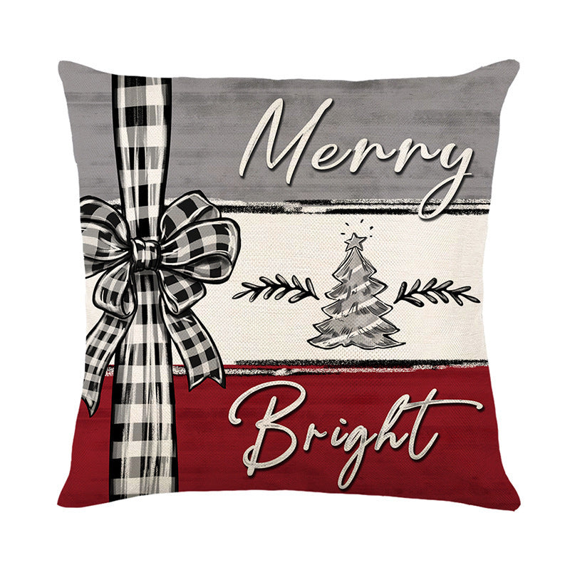 Christmas set of 4 Cushion Cover Pillowcase Merry Christmas Decor