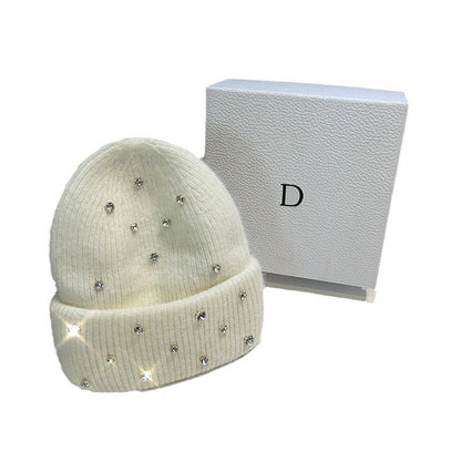 Rhinestone Sweet Knitted Toque Beanie