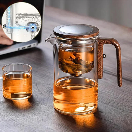 One Click Magnetic Teapot Separation Filtration Glass Tea Pot Tea Water Separator