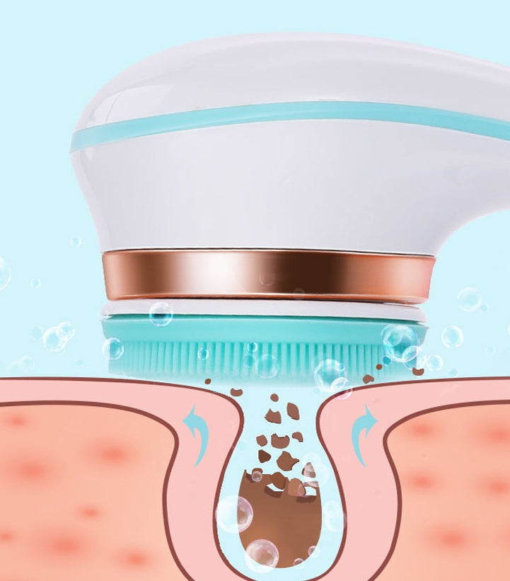 Electric Bath Brush Silicone Back Scrubber USB Rechargeable 2 Speeds Rotating Shower Brush