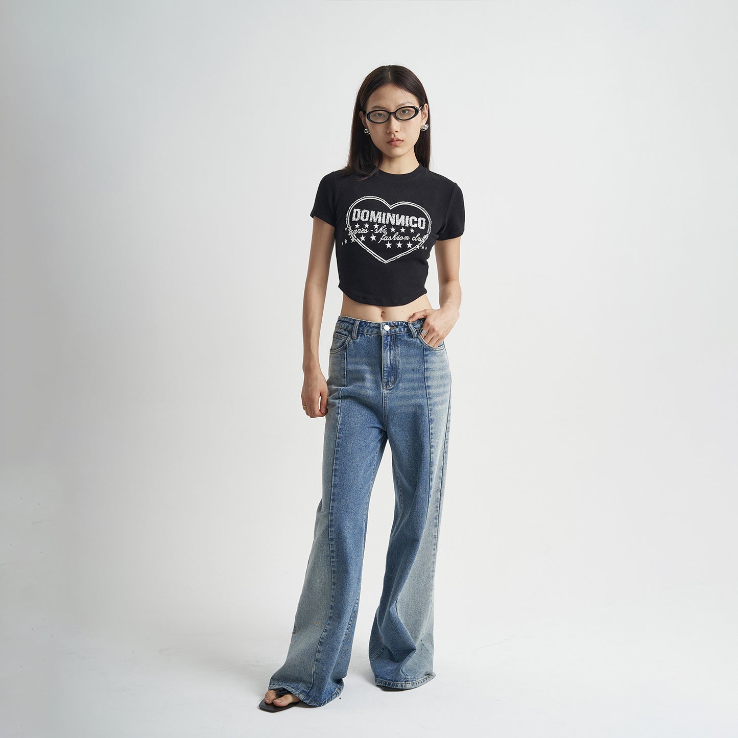 Washed Blue Loose Jeans