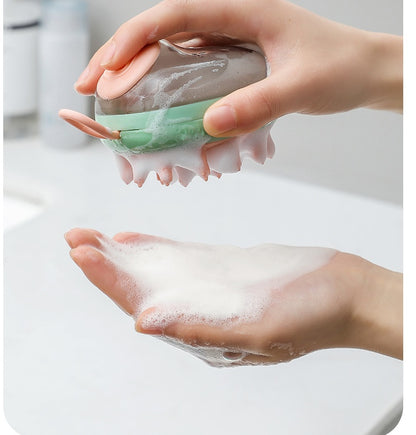 2 In 1 Pet Cleaning Bathing Massage Shampoo Soap Dispensing Grooming Brush