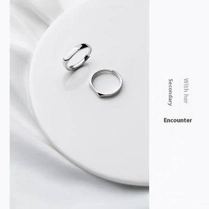 S925 Pure Silver Love Projecting Rings Pair