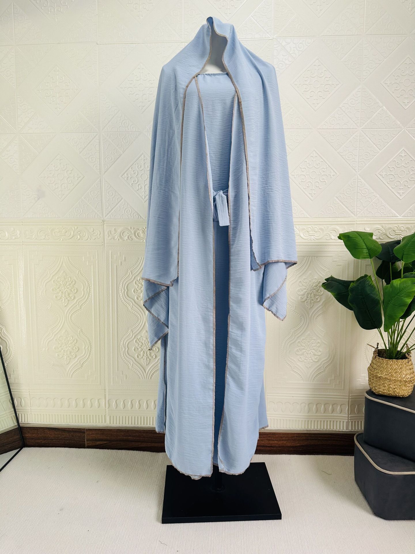 Cardigan With Inner Wear Dress Abaya