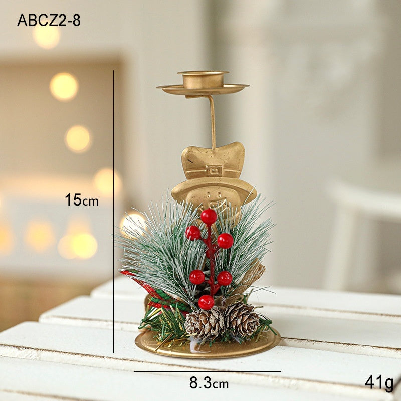 Christmas Golden Wrought Iron Candle Holding sticks