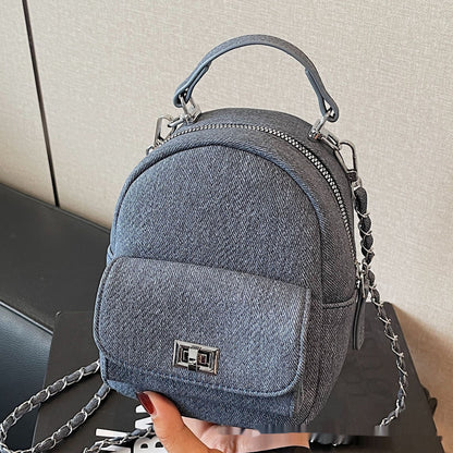 Korean Style Solid Color High-end British Casual Backpack