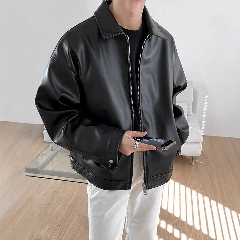Men's Korean Leather Casual Jacket