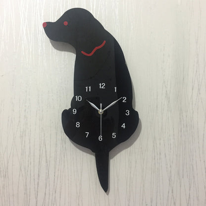 Wall  Quartz Clock Mute Cute Cat With Tail