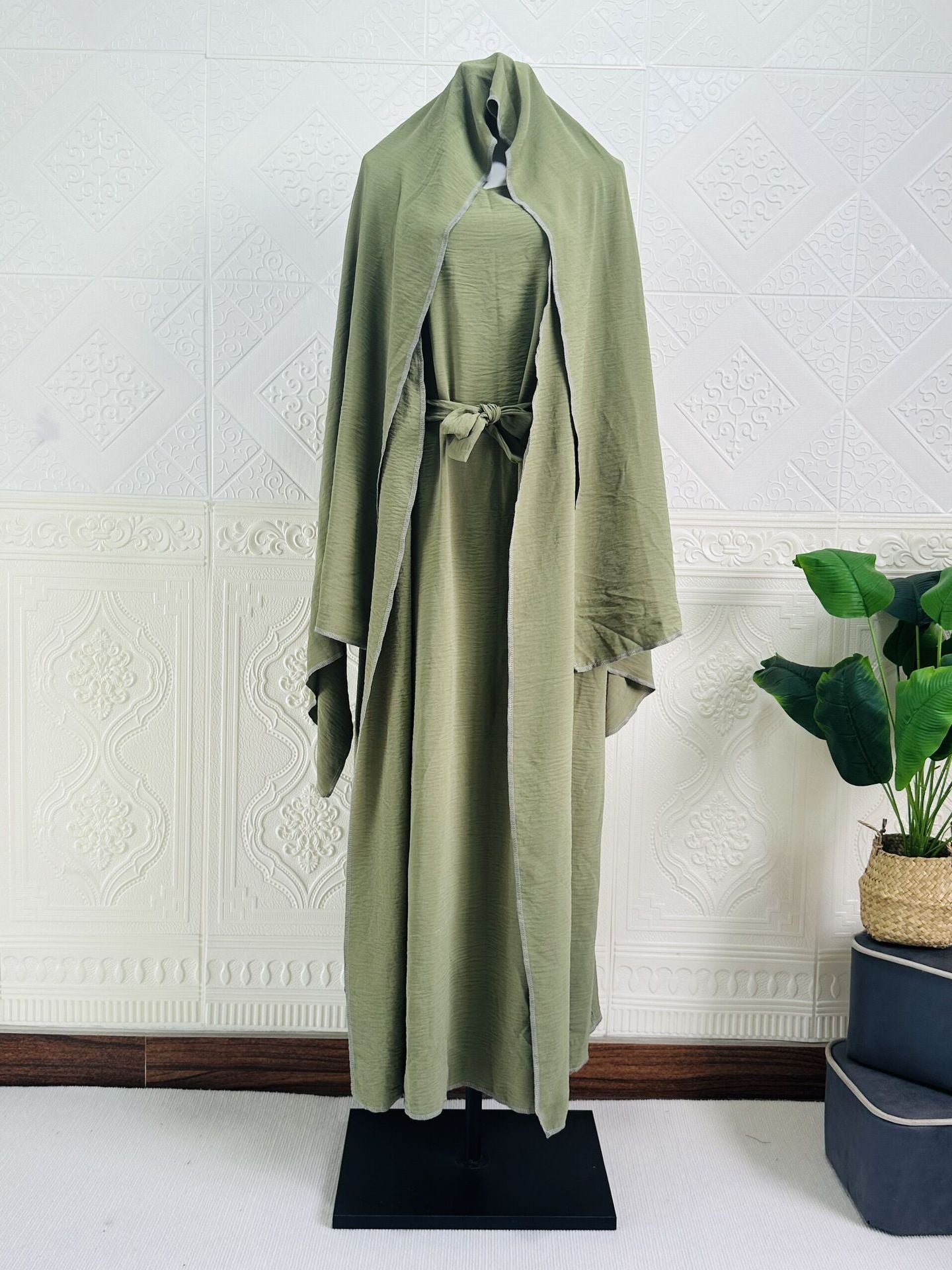 Cardigan With Inner Wear Dress Abaya