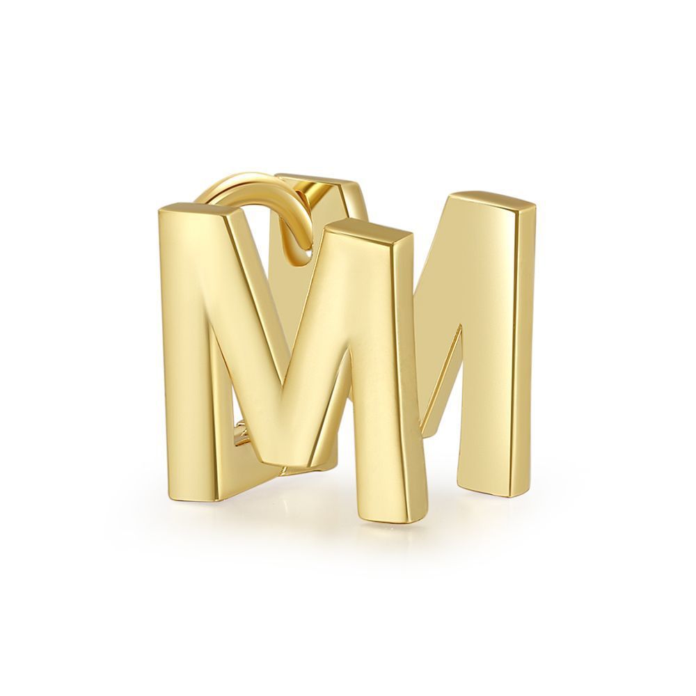 18K Gold Color Preserving Jewelry Name Letter Earrings Earrings
