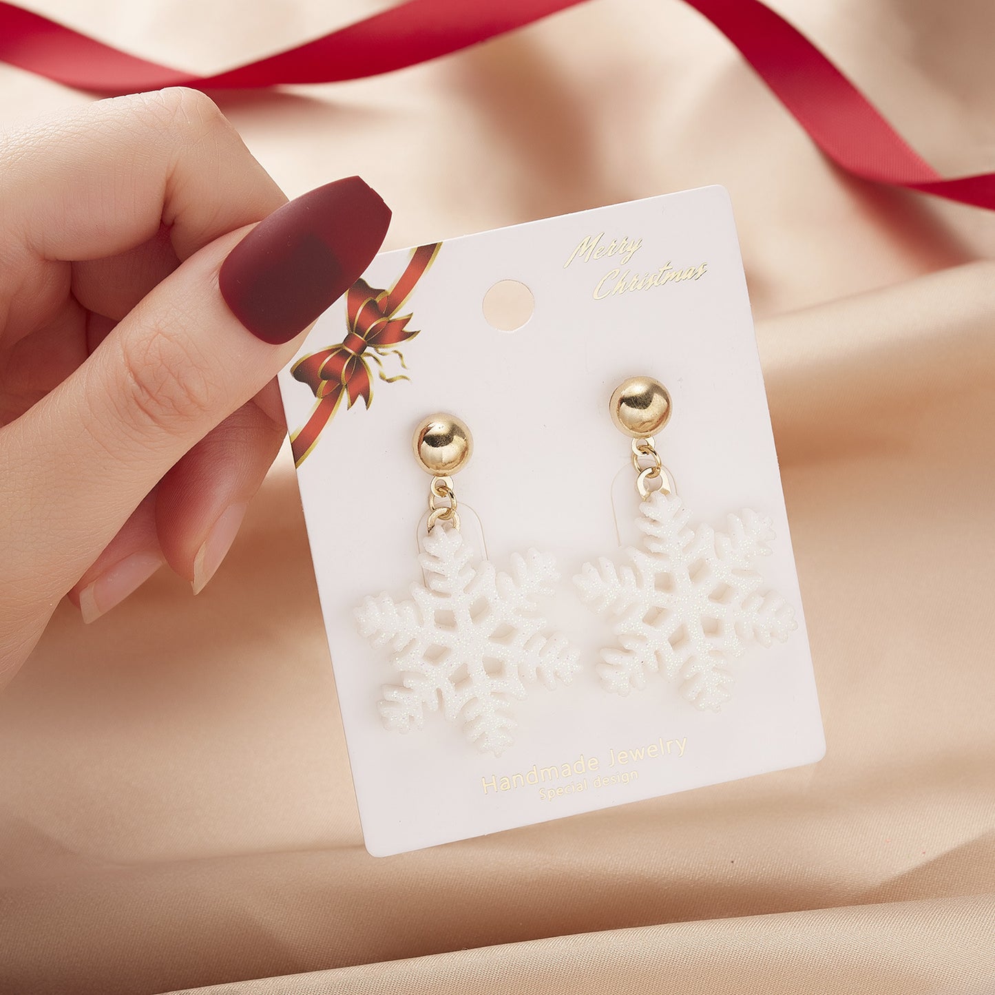 Foreign Trade Fashion Christmas Gingerbread Man Snowflake Earrings