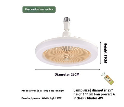 26cm Round Remote Control Ceiling Fan With E27 30W LED Lamp Hanging Fan