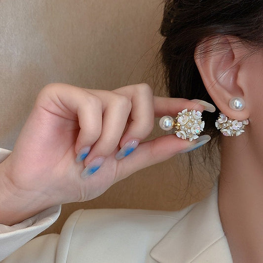 Pearl Flower Earrings Niche Design