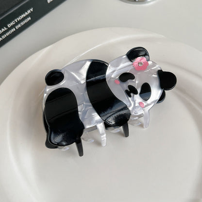 Cartoon Panda Acetate Grip Cute Animal Hair Claws