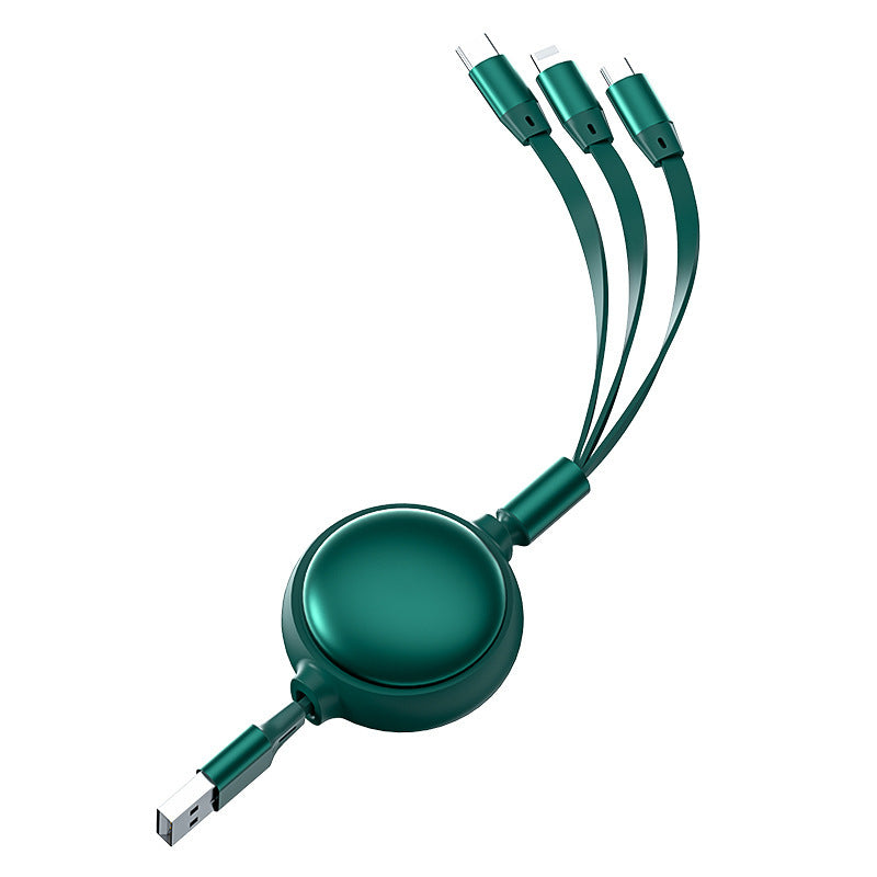 3 in 1 USBケーブル マイクロUSBタイプCケーブル 3 in 1 2.4A 引き込み式USB C充電ケーブル