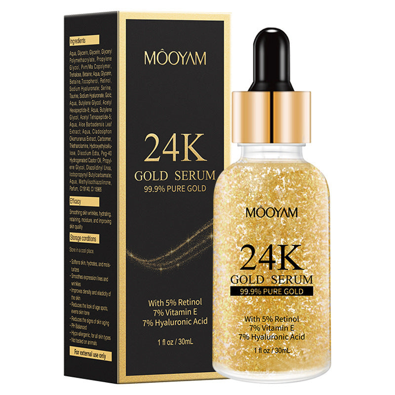 24Kゴールドフォイル30mL ビタミンE レチノール アンチリンクル リフティングフェイスセラム