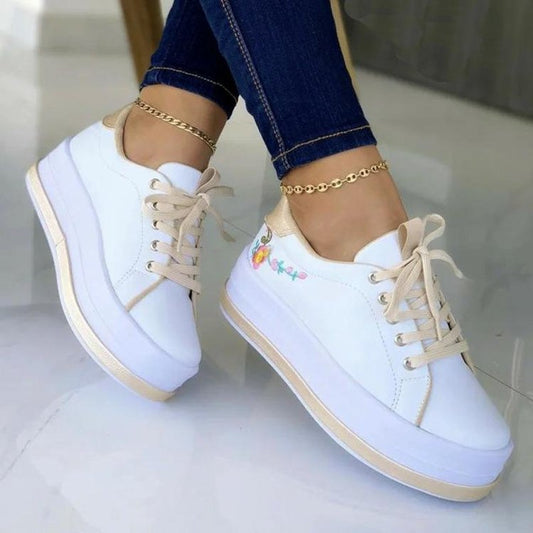 Flowers Embroidery Sneakers For Women