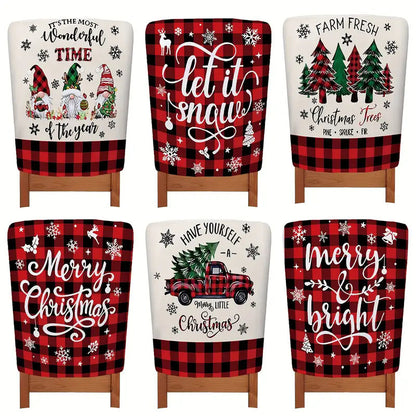 Home Christmas Printing Chair 4 Covers Set