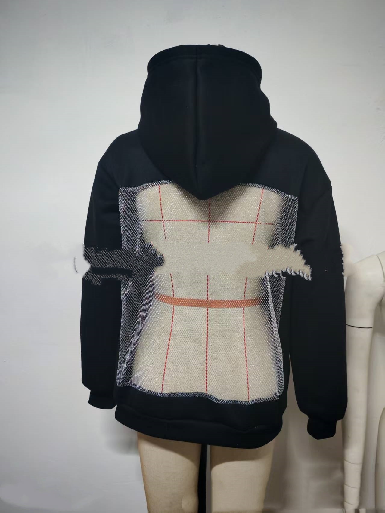 Women's Open Back Mesh Hoodie