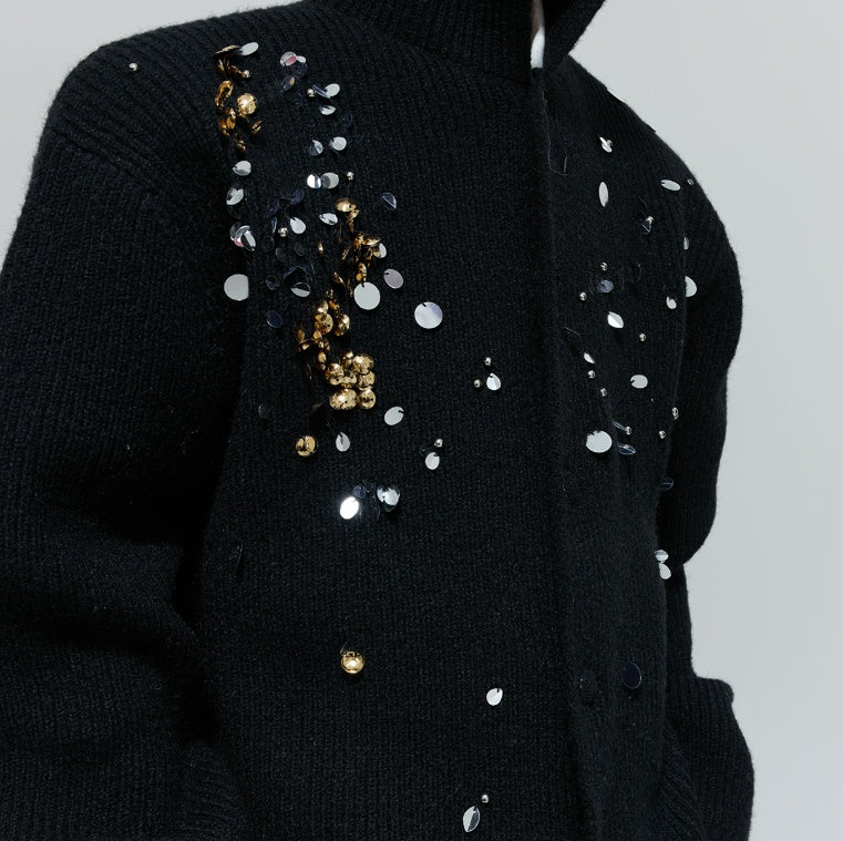 RUAN SHUAI RHINESTONE CARDIGEN JACKET